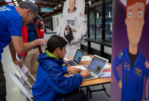 A young person takes part in Astro Pi Mission Zero.