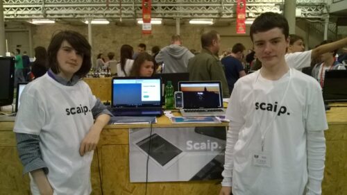 Cian and his friend at Coolest Projects 2015.