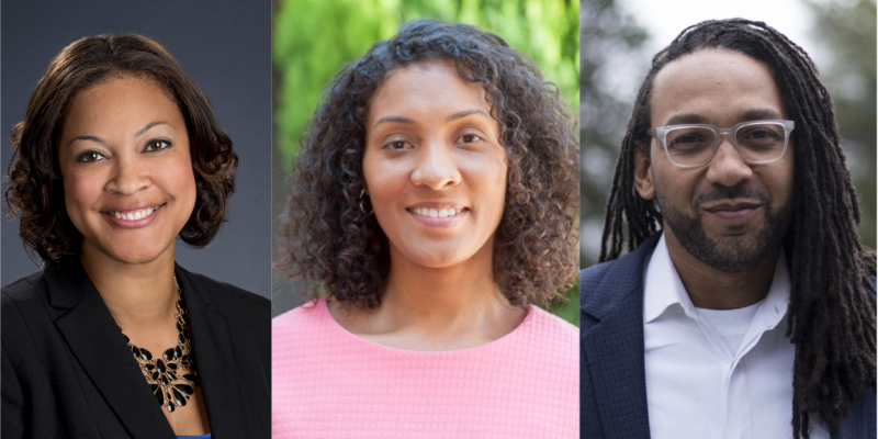 Three headshots: Prof Tia Madkins, Dr Nicol R. Howard, and Shomari Jones