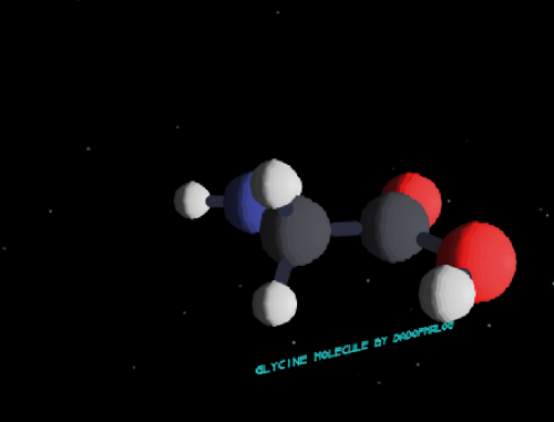 3D model of a glycine molecule