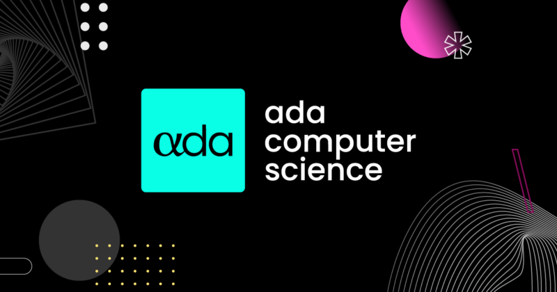 Ada Computer Science logo on dark background.
