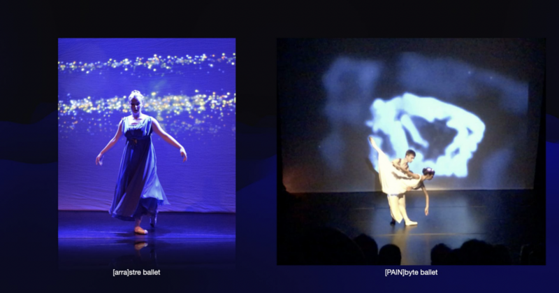 Two photographs of data-driven ballets.